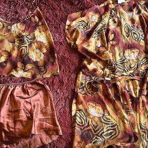 VTG Secret Treasures Animal Print Silky Set